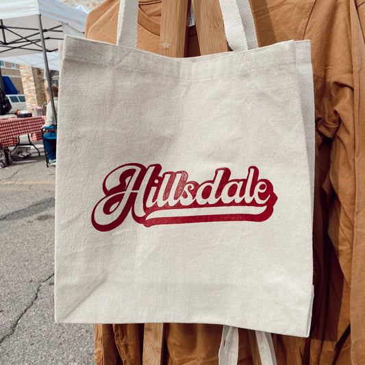Retro Hillsdale Canvas Tote Bag