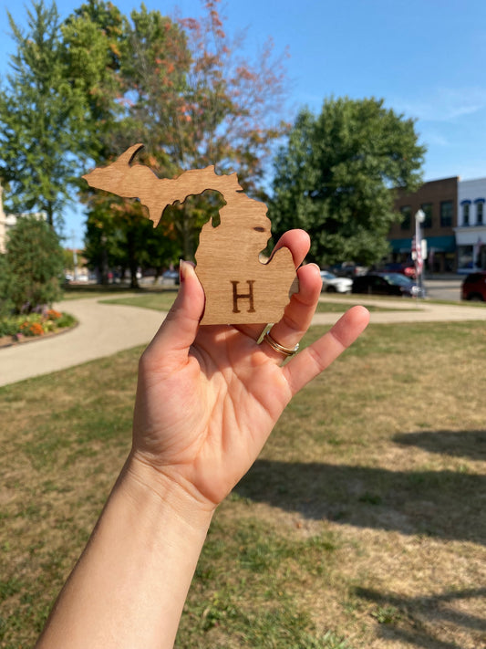 Block H Wooden Magnet