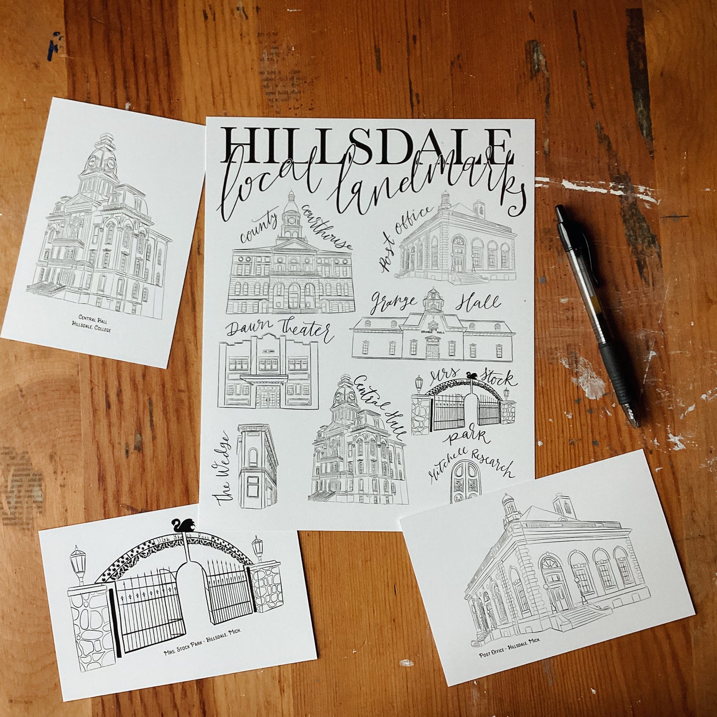 Central Hall - Local Landmarks Postcard