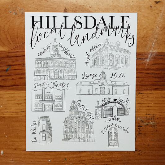 Hillsdale Local Landmarks Print