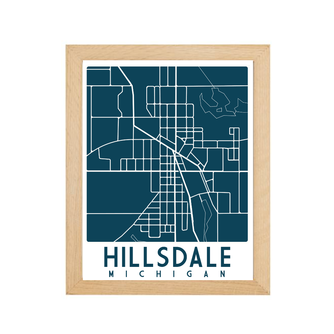 Vintage-Inspired Hillsdale Map Print