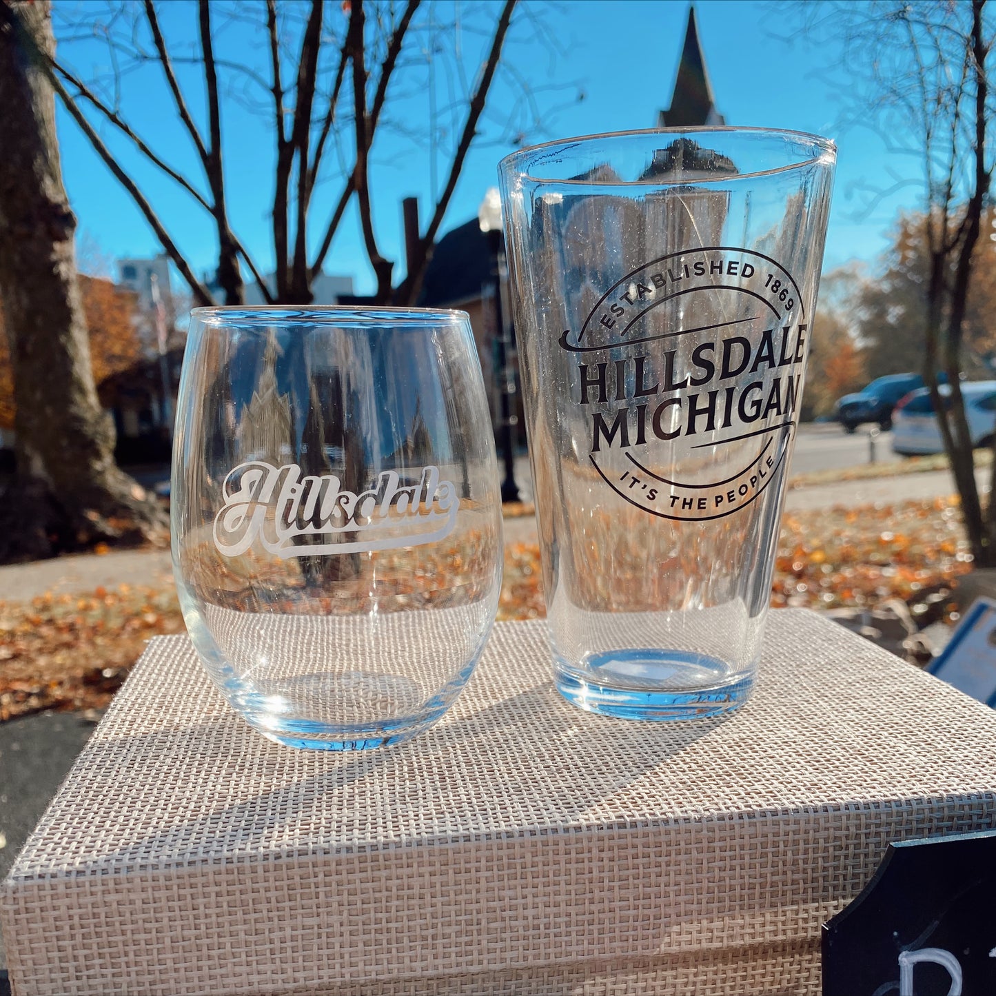 Retro Hillsdale Wine Glass