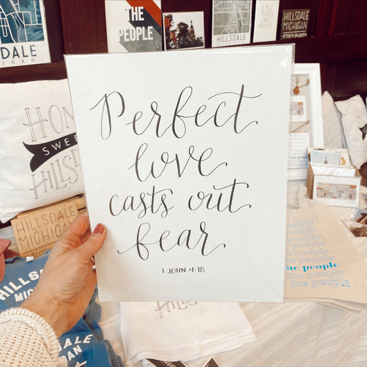 Perfect Love - Scripture Calligraphy Piece