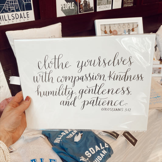 Clothe Yourselves with Compassion - Scripture Calligraphy Piece